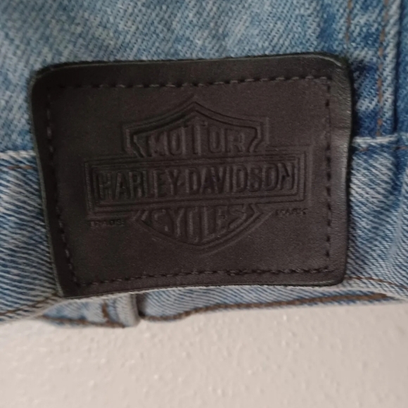 Harley Davidson 100 Year Anniversary Denim Jacket women's Jean Size Large - Picture 7 of 8